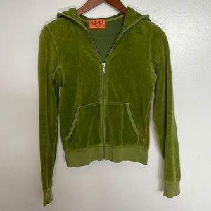 Y2K Juicy Couture velour zip up hoodie. Size small. Original Orange tag.